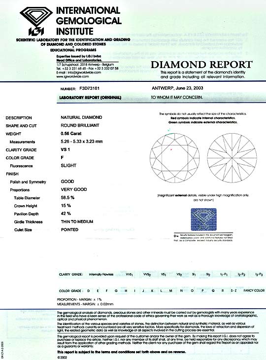 Foto 9 - Diamant 0,56 Brillant IGI, Top Wesselton Plus Brillant, D5173