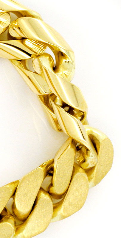 Foto 2 - Gold-Armband massiv Gelbgold Flachpanzer gewölbt, K2166