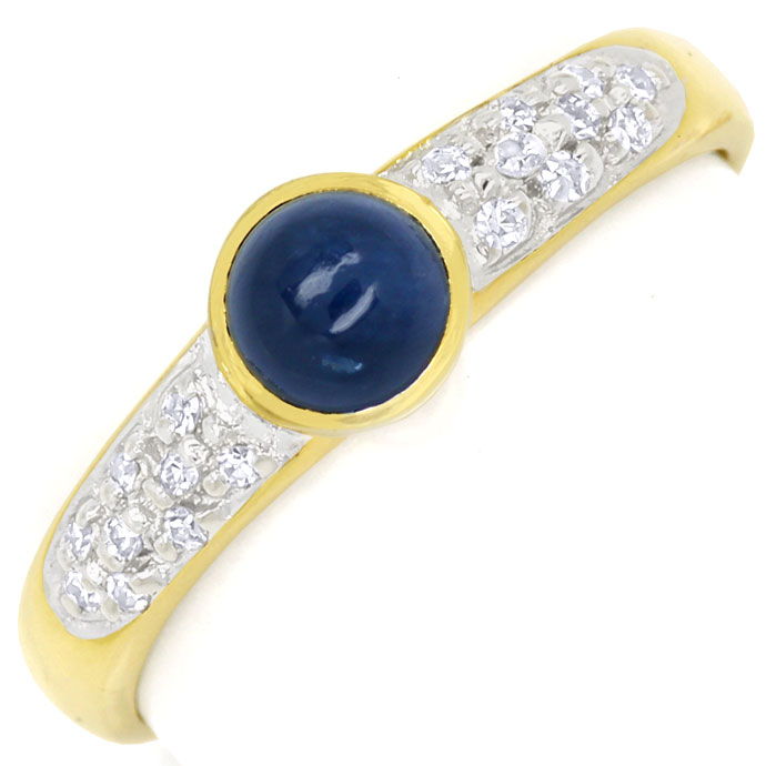 Foto 2 - Entzückender Diamant-Ring Saphir Cabochon und Diamanten, R8475