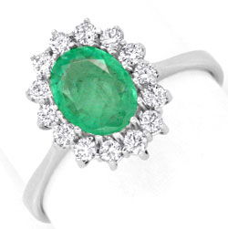 Foto 1 - Diamantring Einkaräter Smaragd/Emerald Weißgold, S6990