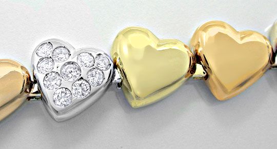 Foto 1 - Diamant Herz Armband Gelb  Weißgold-Rotgold, S8884