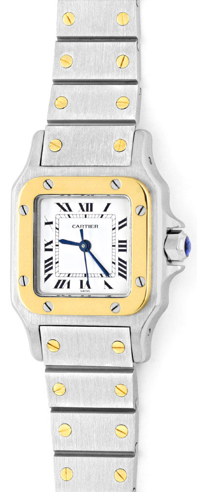 Foto 2 - Santos.de Cartier Damen Uhr Automatik Stahl-Gold Topuhr, U1209